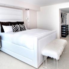 Bright White Contemporary Bedroom With Black Accents 