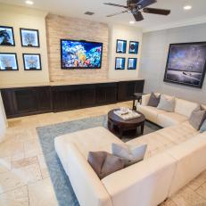 Modern Living Room With Nautical Theme Gallery Wall