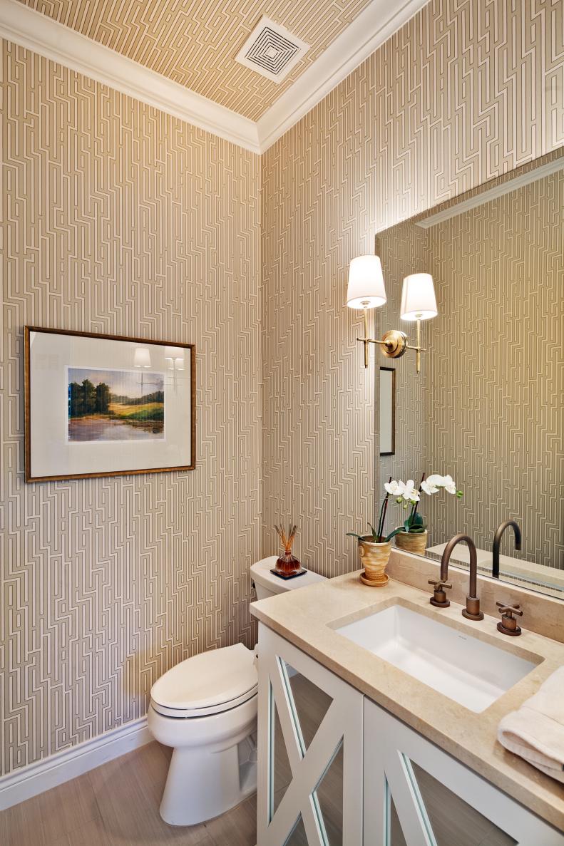 Neutral Contemporary Country Powder Room