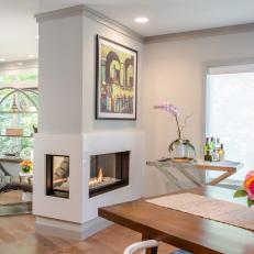 Modern Double-Sided Fireplace