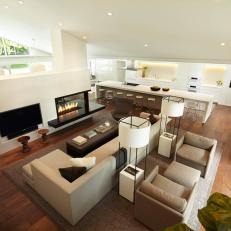 Sleek, Modern White Living Room 