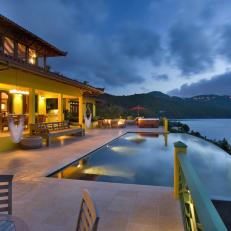 Pool at Night: Balinese-Inspired Villa in Tortola, British Virgin Islands