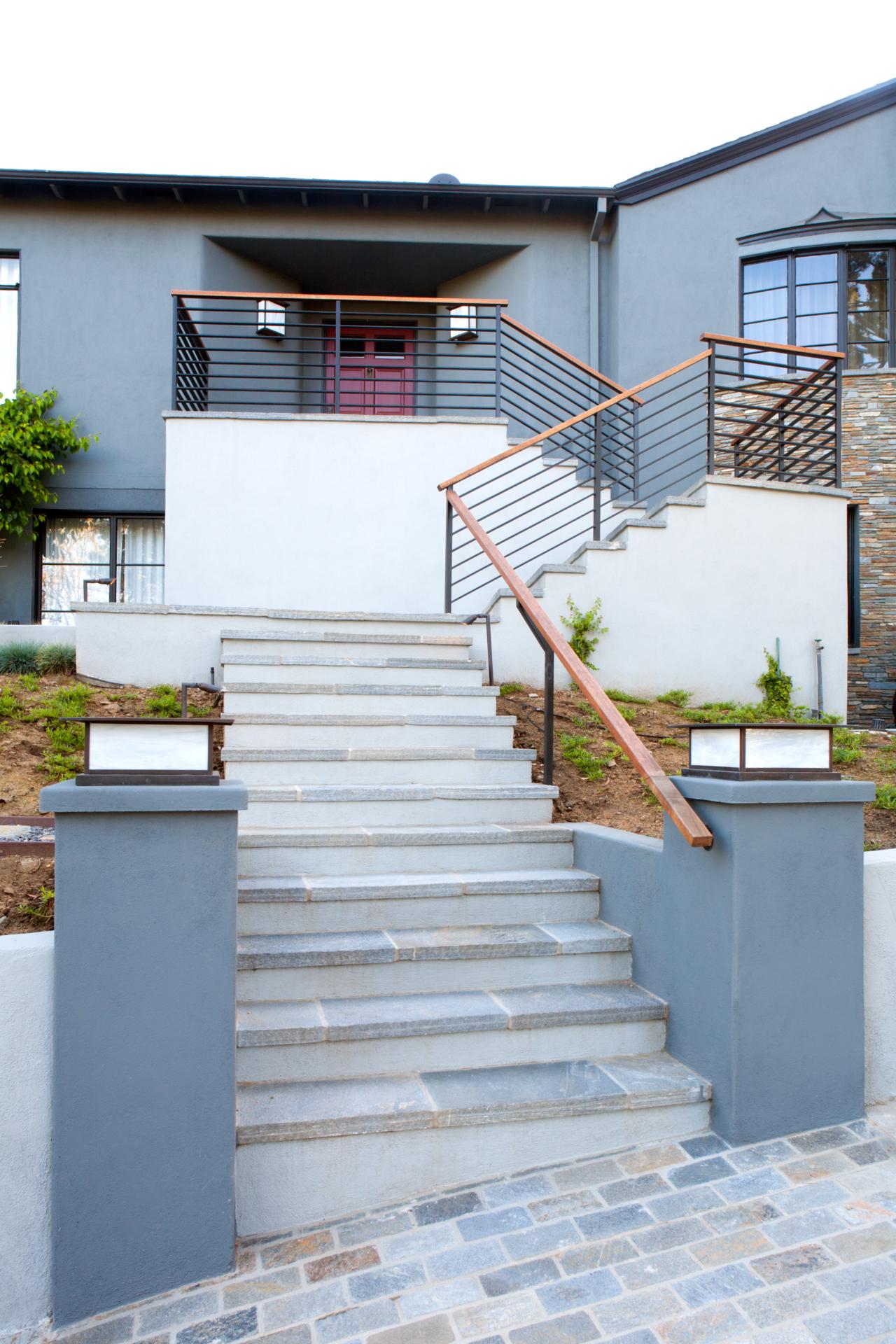 Contemporary Home Exterior With Stone Steps | HGTV