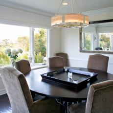 Modern Dining Room With Dark Brown Round Table