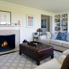 Cozy Neutral Living Room With Fireplace