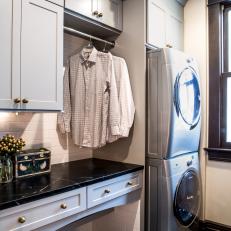 Traditional Laundry Room With Built-In Cabinetry
