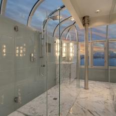 Seattle Houseboat: Bathroom With Wraparound Windows