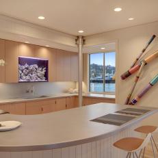 Modern Kitchen: Houseboat in Seattle With Wraparound Counter