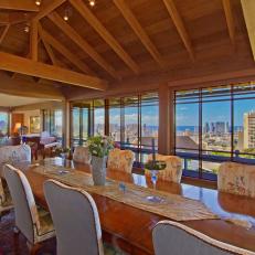 Spacious Dining Room With Floor-to-Ceiling Windows