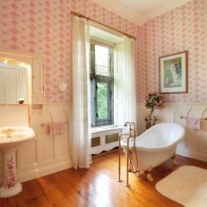 Pink Bathroom: Tulira Castle in Ardrahan, Ireland