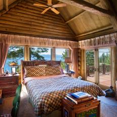 Cabin Style Bedroom: Howard Hughes’ Summertide Nevada Estate