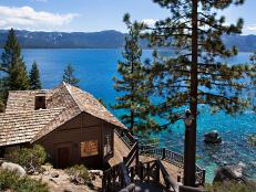 Wooden Deck Leading to the Guest House on Lake Tahoe
