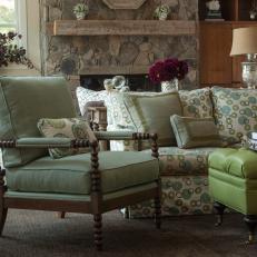 Color Unites Patterns in Traditional Living Room
