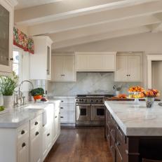 Cheery Traditional Kitchen With Crisp White Cabinets