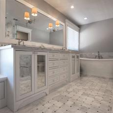 Contemporary Bathroom With Gray-and-White Palette