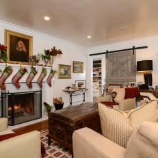 White Country Christmas: Farmhouse Living Room