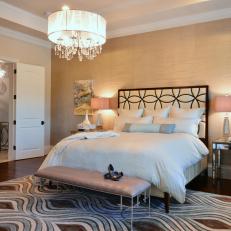 Bright and Airy Master Bedroom With Metallic Accents