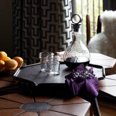 Accent Table With Etched Tabletop