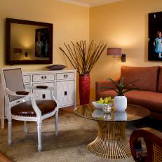 Mix of Styles Adds Character in Yellow Living Room