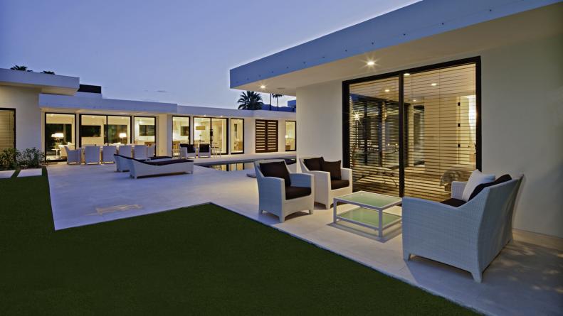 Modern White Home With Outdoor Seating