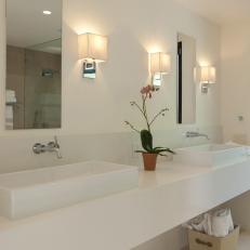 Modern Spa Bathroom With Floating Double Vanity