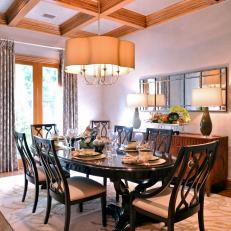 Transitional Dining Room With Oval Table