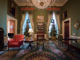 Christmas Decorations in the Green Room of the White House 