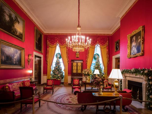 White House Red Room Decorated for Christmas | HGTV