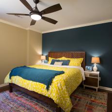 Teal and Yellow Guest Bedroom