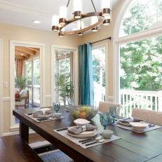 Contemporary Breakfast Room With Picnic-Style Seating