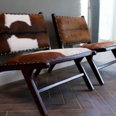 Cowhide Chairs With Nail-Head Trim