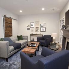 Chic Blue and Gray Living Room