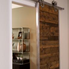 Repurposed Barn Door Gives Privacy to Home Office