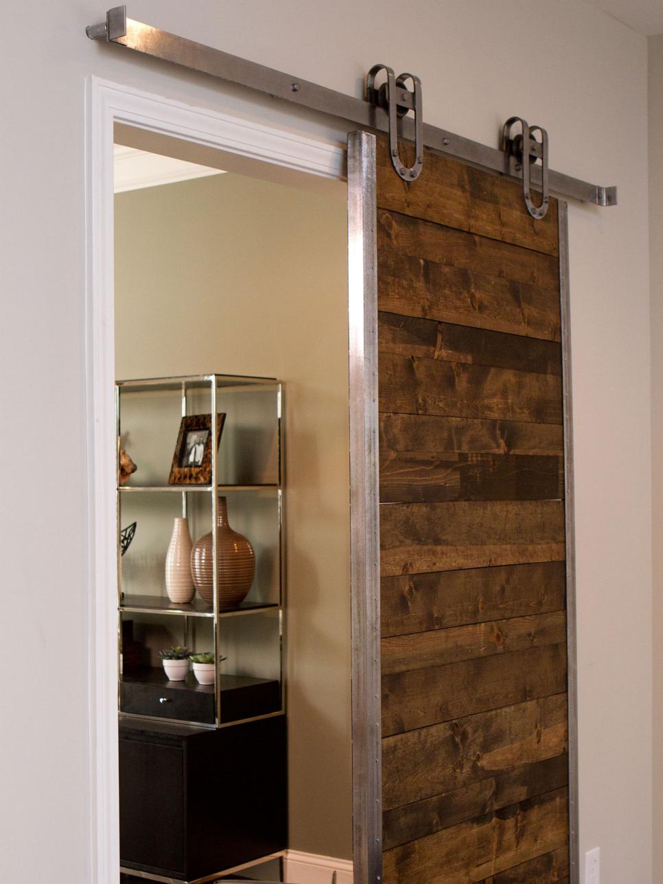 Repurposed Barn Door Gives Privacy to Home Office | HGTV