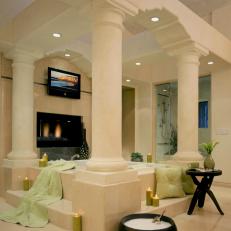 Spa-Inspired Master Bathroom With Gigantic Roman Tub