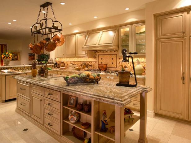 Cottage Kitchen with Cream Cabinetry  HGTV