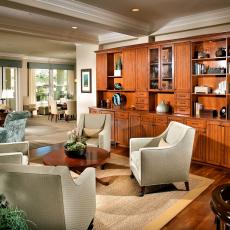 Traditional Family Room With Beautiful Built-Ins