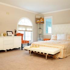 Contemporary Master Bedroom With Arched Window