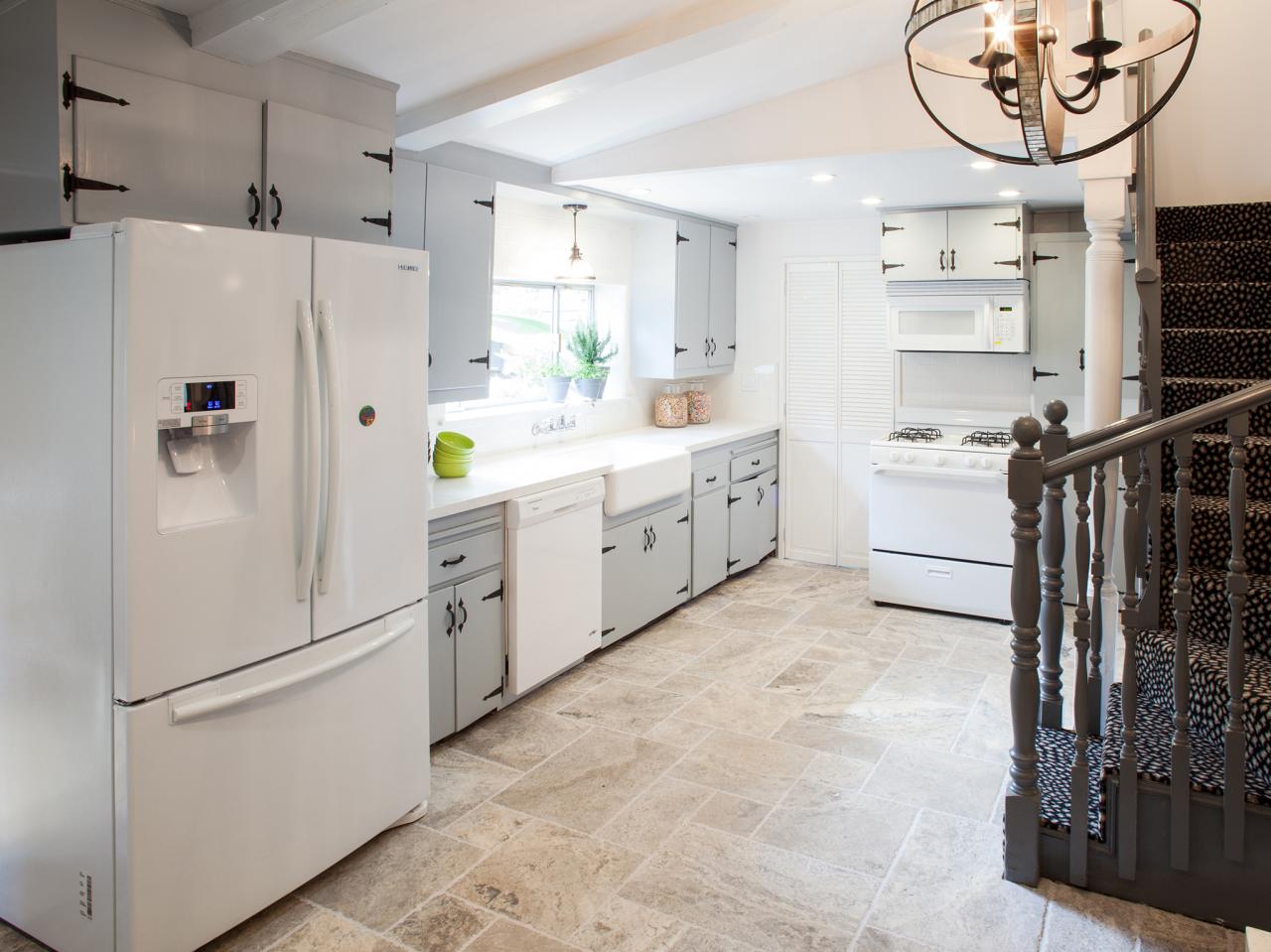 Rustic Luxe Kitchen With Stone Tile Floor | HGTV