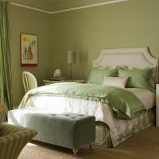 Sophisticated Bedroom in Shades of Green and White 