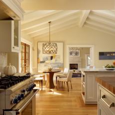 Modern Cottage Kitchen With Beamed Ceiling