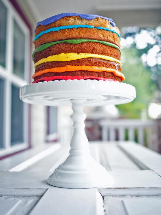Naked Rainbow Layer Cake