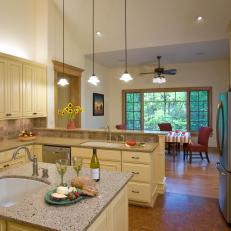 Relaxing Craftsman Kitchen and Dining Area