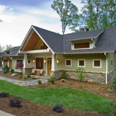 Olive Craftsman Exterior With Stunning Curb Appeal