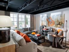 The basement rec room is a perfect escape to let loose, with a projector screen for movie nights, a stage to jam out and a workout space to blow off steam.