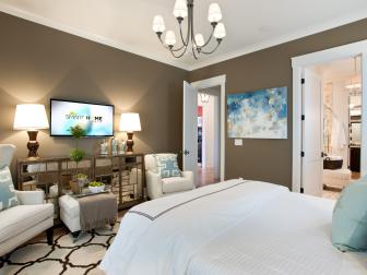 Neutral walls with white bedroom accents 