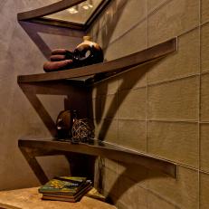 Metal Cantilever Shelves with Glass Inserts