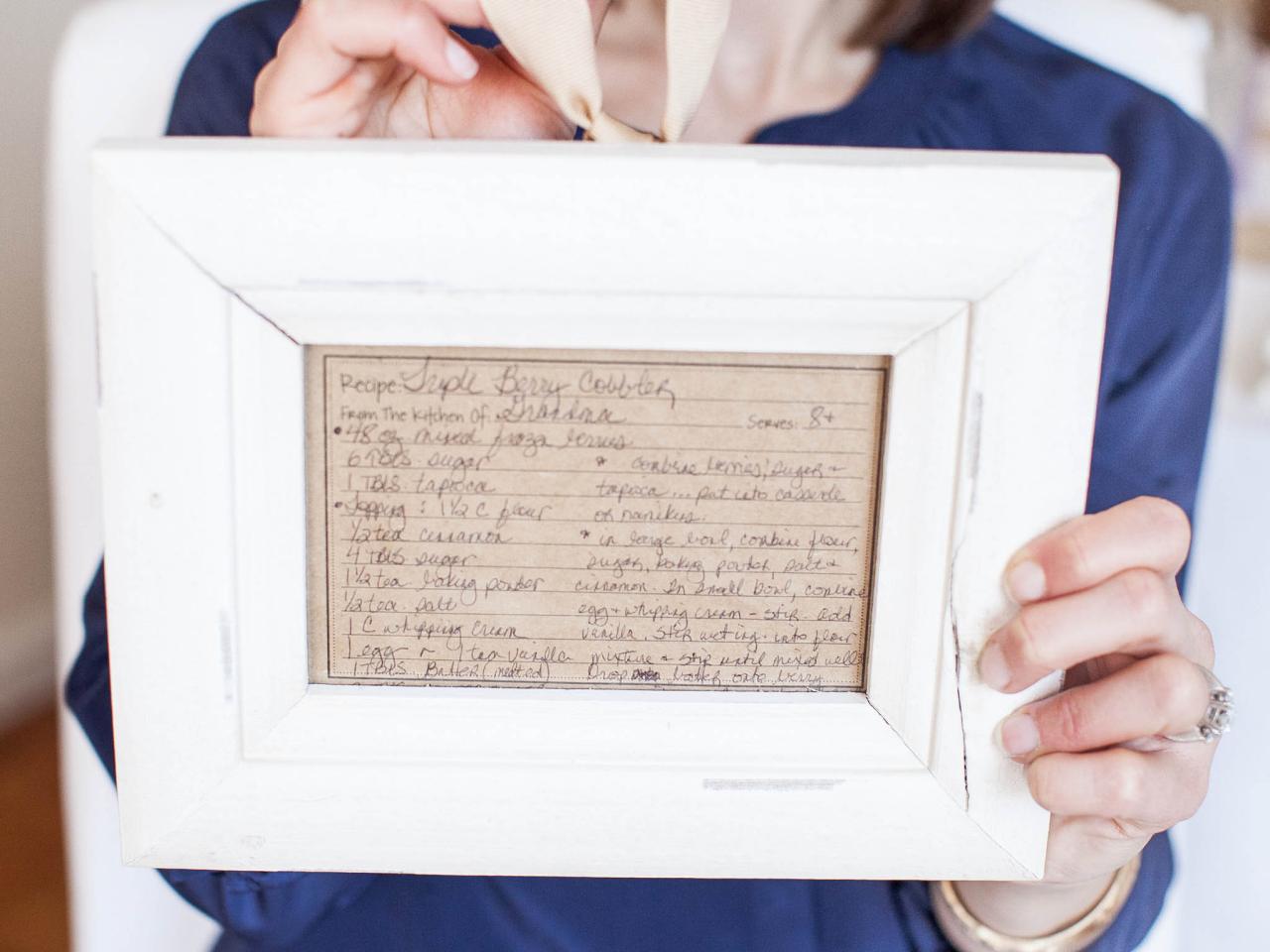 Vintage Recipes Kids Craft Frame an Old Family Recipe HGTV