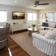 Coastal Family Room is Casual, Functional