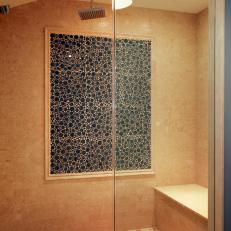Spacious Walk-In Shower Includes "Bubble" Wall